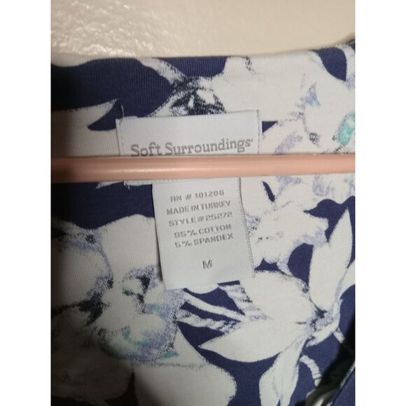 Soft Surroundings Floral Shapely Anywhere Faux Wrap Dress Size M 25272 Tropical - Picture 2 of 4